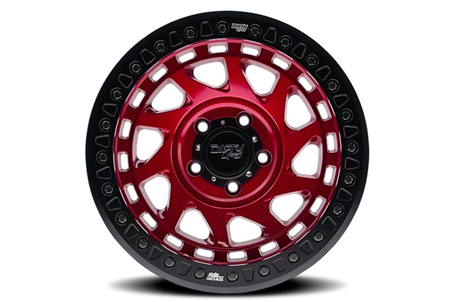 Dirty Life 9313 Enigma Race Beadlock Wheel 17x9 5x5 38mm Offset Candy Red - JT/JL/JK