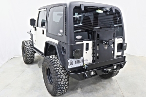 LOD Destroyer Rear Bumper with Tire Carrier, Black Texture - TJ/LJ/YJ