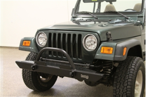 Rock Hard 4x4 Legendary Mid-Width Front Bumper w/ Straight Up Hoop - TJ/LJ/YJ/CJ