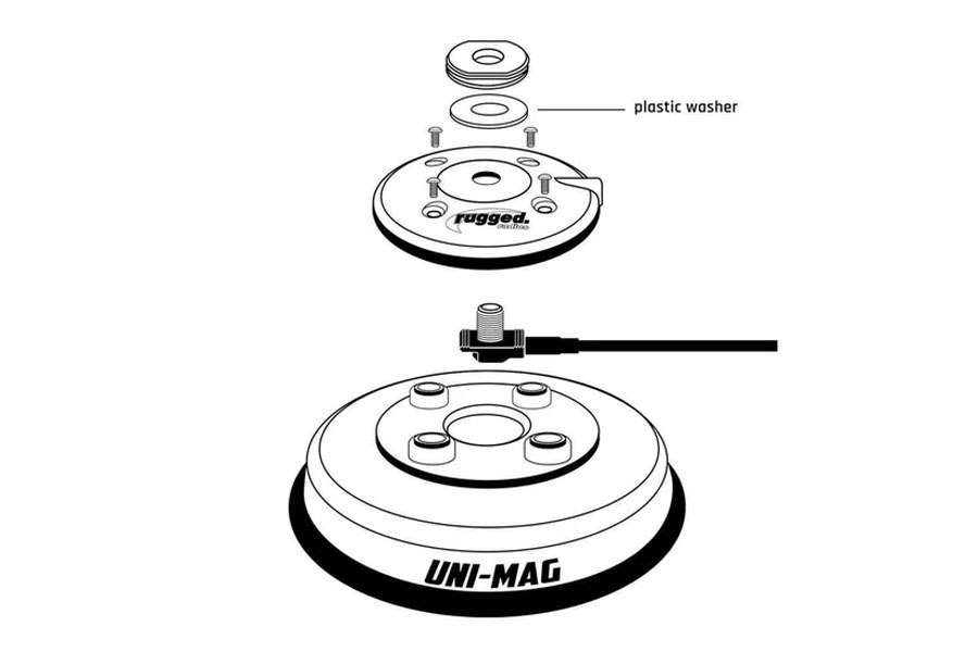 Rugged Radios UNI-MAG Universal NMO or Magnetic Antenna Mount