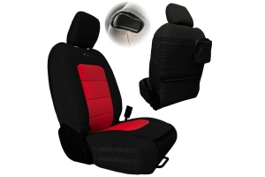 Bartact Tactical Series Front Seat Covers, SRS Air Bag and Non-Compliant - Black/Red  - JL 2Dr