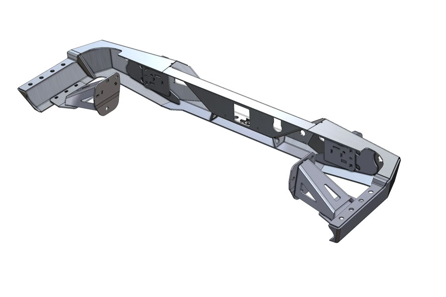 Next Venture Motorsports Featherweight Series Aluminum Rear Bumper w/ Backup Sensor Cutouts - Bare - JT