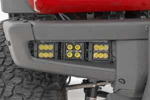 Rough Country Triple 2in Cube Fog Light Mount Kit, Amber DRL - Bronco 2021+