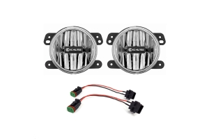 KC Hilites LED G4  Clear Fog Lights - JT/JL Sahara & Rubicon Stock Bumper