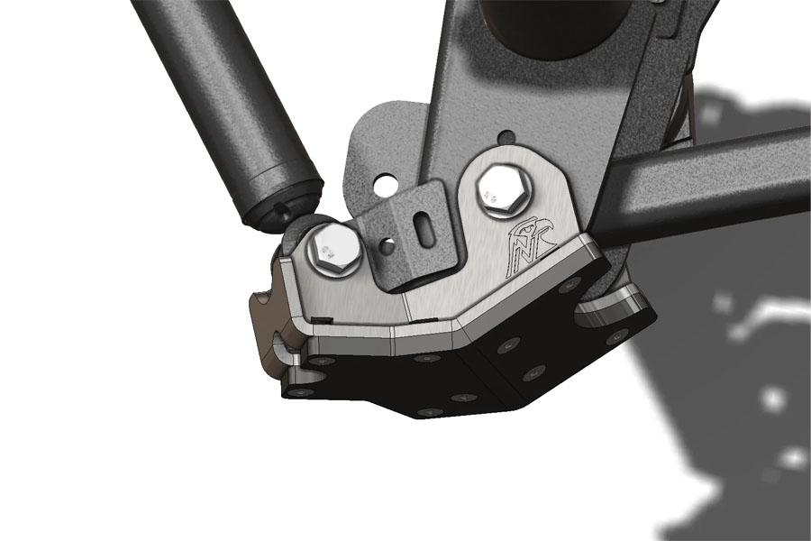 Next Venture Motorsports Rear Shock & Control Arm Skid Plates - Bare w/ UHMW - JL