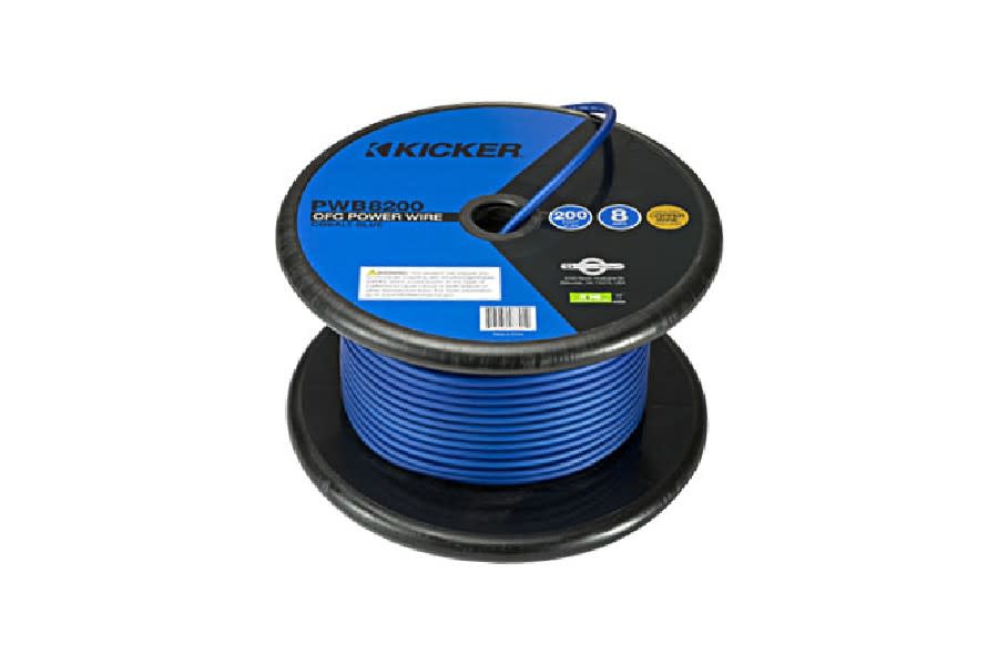 Kicker 200ft Blue Power Wire - 8AWG