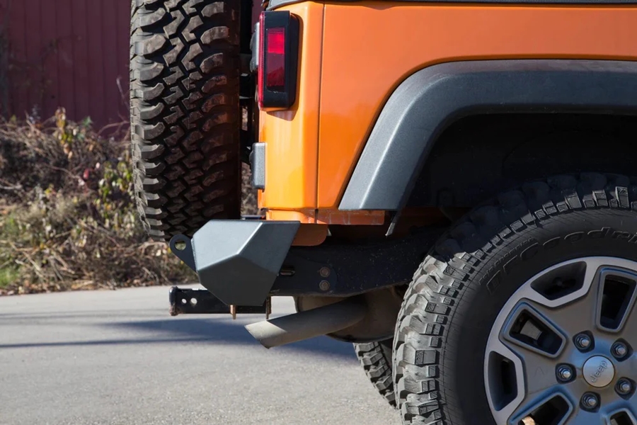 Crawltek Pyro Mid-Width Rear Bumper - Black - JK 