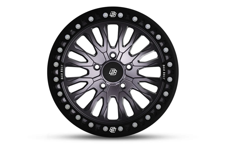 Baja Built RENEGADE Cast Beadlock Wheel, 17x9 5x5 -12mm - Satin Graphite - JT/JL/JK