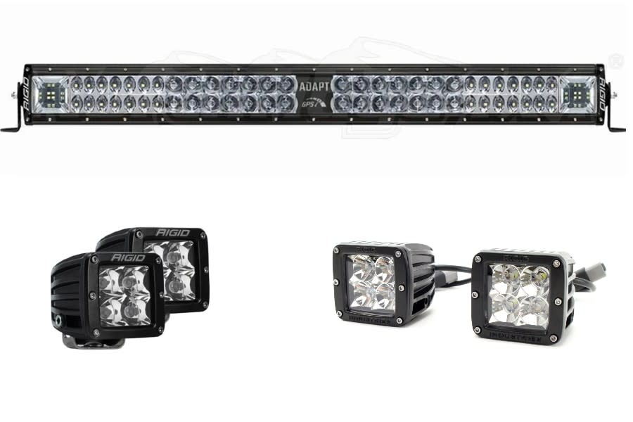 Rigid Industries E-Series  LED Light Bar with Pair of D-Series Lights