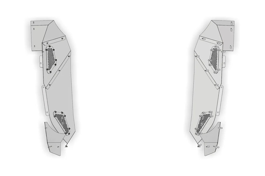 Motobilt Tomahawk Inner Fender for Front Corner Armor System - Blank - JK