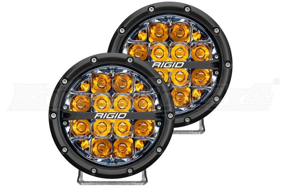 Rigid Industries 360Series 6in LED OffRoad Spot Fog Lights Amber Pair