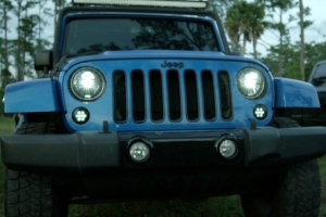 RECON Projector LED Headlights, Smoke Black  - JK