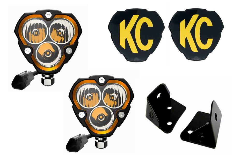 KC HiLiTES Flex Era 3-Light Spot Beam w/A-Pillar Bracket