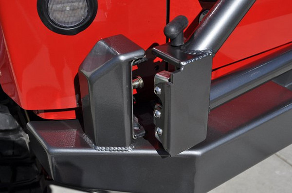 Poison Spyder RockBrawler Rear Bumper w/Tire Carrier and Shackle Tabs Bare - JK