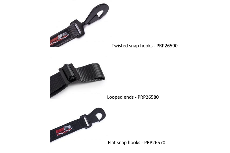 SpeedStrap 2in HD 3-Point Spare Tire Hold Down w/ Twisted Snap Hooks 