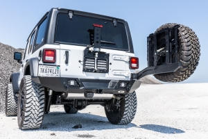 LOD Destroyer Full Width Rear Bumper w/Tire Carrier, Black  - JL