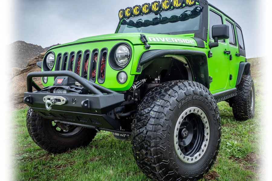 Turn Offroad Front Bumper w/ Welded Bull Bar and Skid Plate - JK/JL/JT