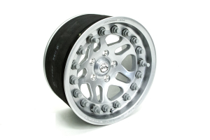 Hutchinson Rock Monster Beadlock Wheel Silver w/Silver Cap 17x8.5 5x5 - JT/JL/JK