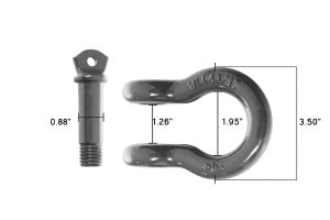 Overland Vehicle Systems Recovery Shackle 3/4in 4.75 Ton, Grey - Pair