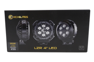 KC HiLites Round LZR LED Light Pack System Black 4in