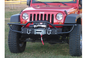 Rock Hard 4x4 Patriot Series Front Bumper W/Tube Extensions & Lowered Winch Plate - JK