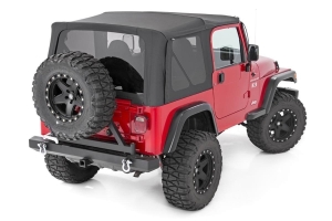 Rough Country Replacement Soft Top - Black Denim - TJ w/ Half-Steel Doors