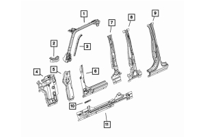 Mopar Inner B-Pillar - Driver Side - JT/JL 4Dr