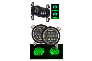 Quake LED 9in RGB Headlight/4in Fog Light Set - JL/JT