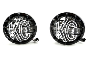 KC HiLites SlimLite Halogen Spot Light Pair Black 6in