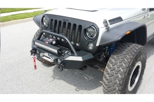 LOD Signature Series Shorty Front Bumper w/NO GUARD For Warn Power Plant Winch Black - JK