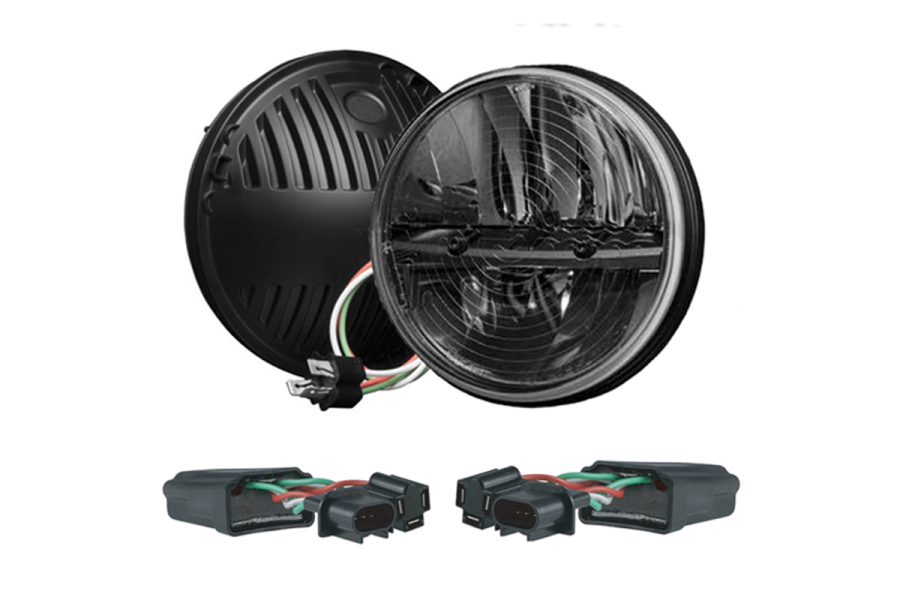 Jeep JK Rigid Industries 7in Round LED Heated Headlight Kit - Jeep Rubicon  2007-2018 | 55004|Northridge4x4