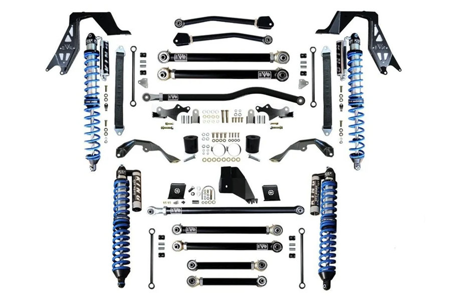 EVO Manufacturing Enforcer PRO Stage 4 PLUS Coilover Lift Kit w/ Comp Adjuster Shocks ( Part Number: 254BA-4DP)