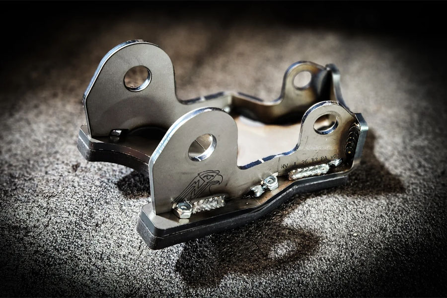 Next Venture Motorsports Rear Shock & Control Arm Skid Plates - Silver Zinc Plating w/ UHMW - JL
