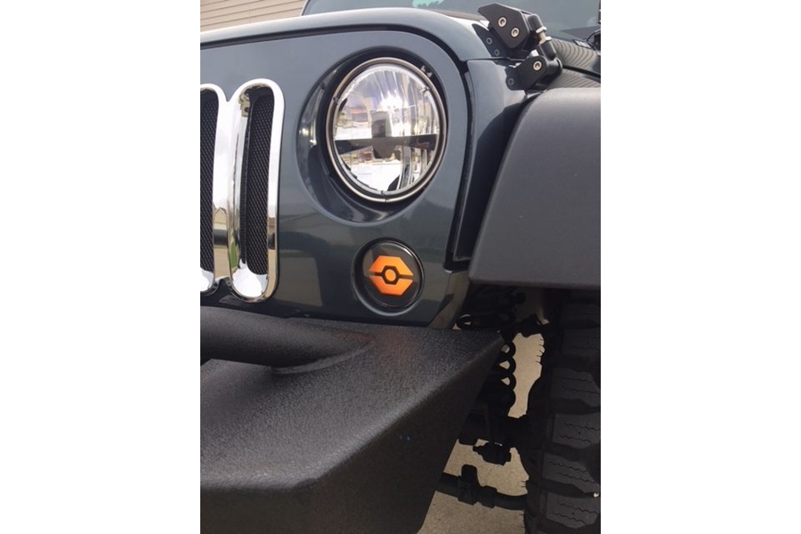 RECON Round Front Fender LED Lights, Amber - Smoked Lens - JK 