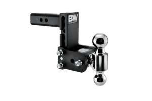 B&W Hitches Tow & Stow 2in Dual Ball Receiver Hitch, Black, 5in Drop-5.5in Rise