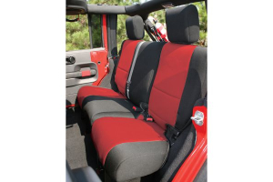 Rugged Ridge Rear Seat Cover Black/Red - JK