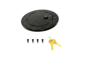 Rugged Ridge Locking Gas Cap Door Black Steel  - JK