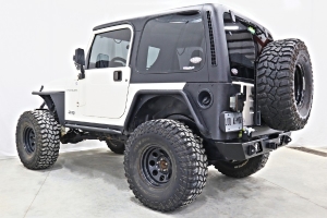 LOD Destroyer Rear Bumper with Tire Carrier, Black Texture - TJ/LJ/YJ