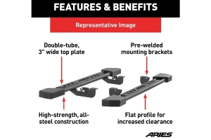 Aries Automotive Rocker Step Running Boards, Black - JL 2dr