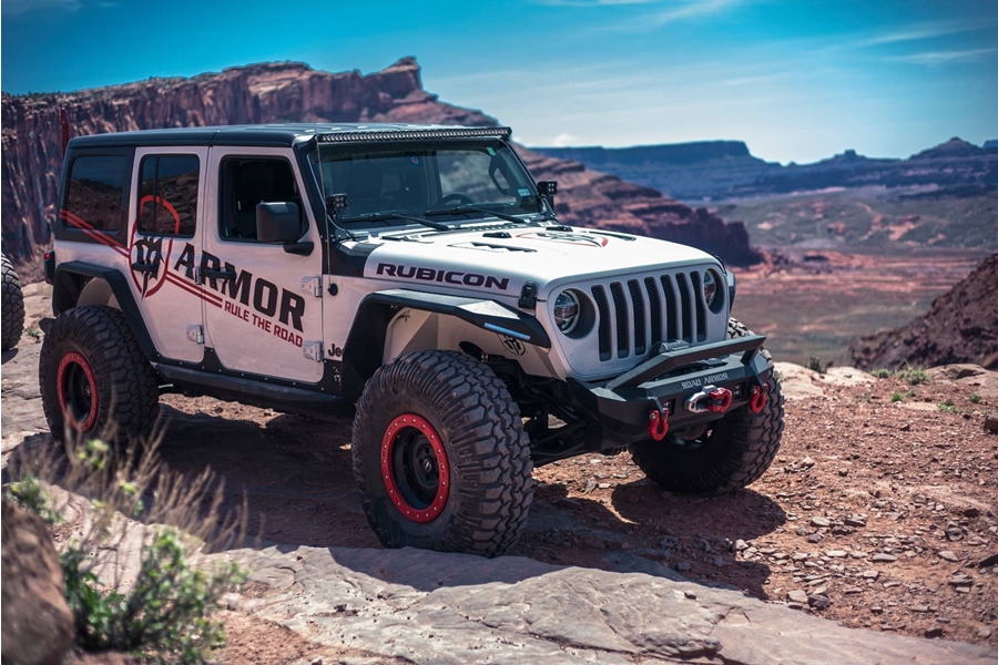 Road Armor Stealth Rocker Body Armor Rocker Panels - Texture Black - JL 4Dr