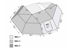 Overland Vehicle Systems Nomadic Awning Side Wall - Wall 3, Passenger Side Mount