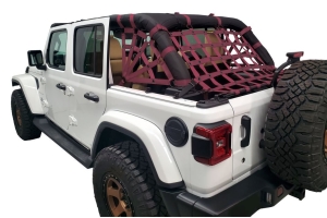 Dirty Dog 4x4 Netting Kit Spider Sides 3pc Maroon - JL 4dr