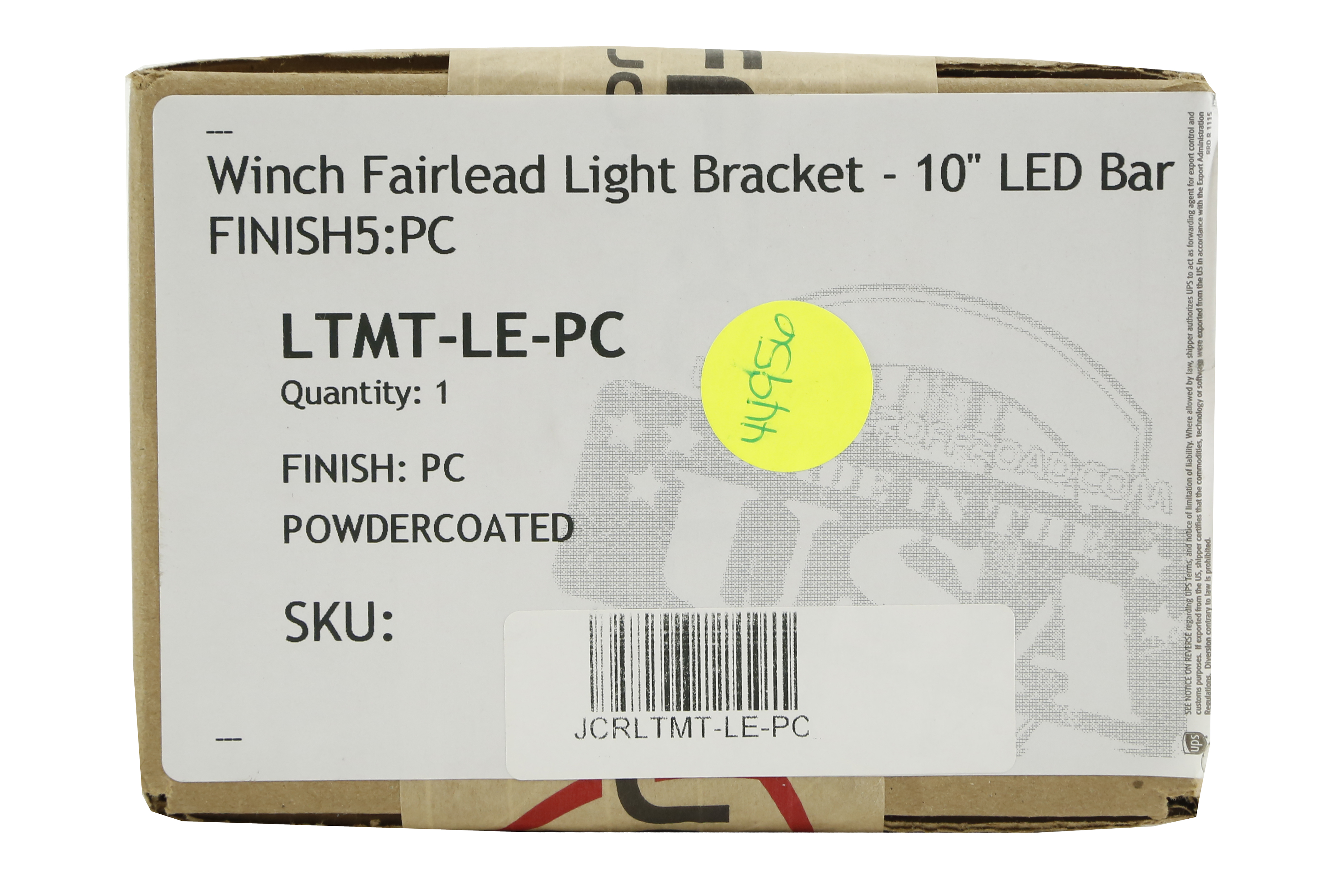JCR Offroad Winch Fairlead 10in LED Light Bracket Black
