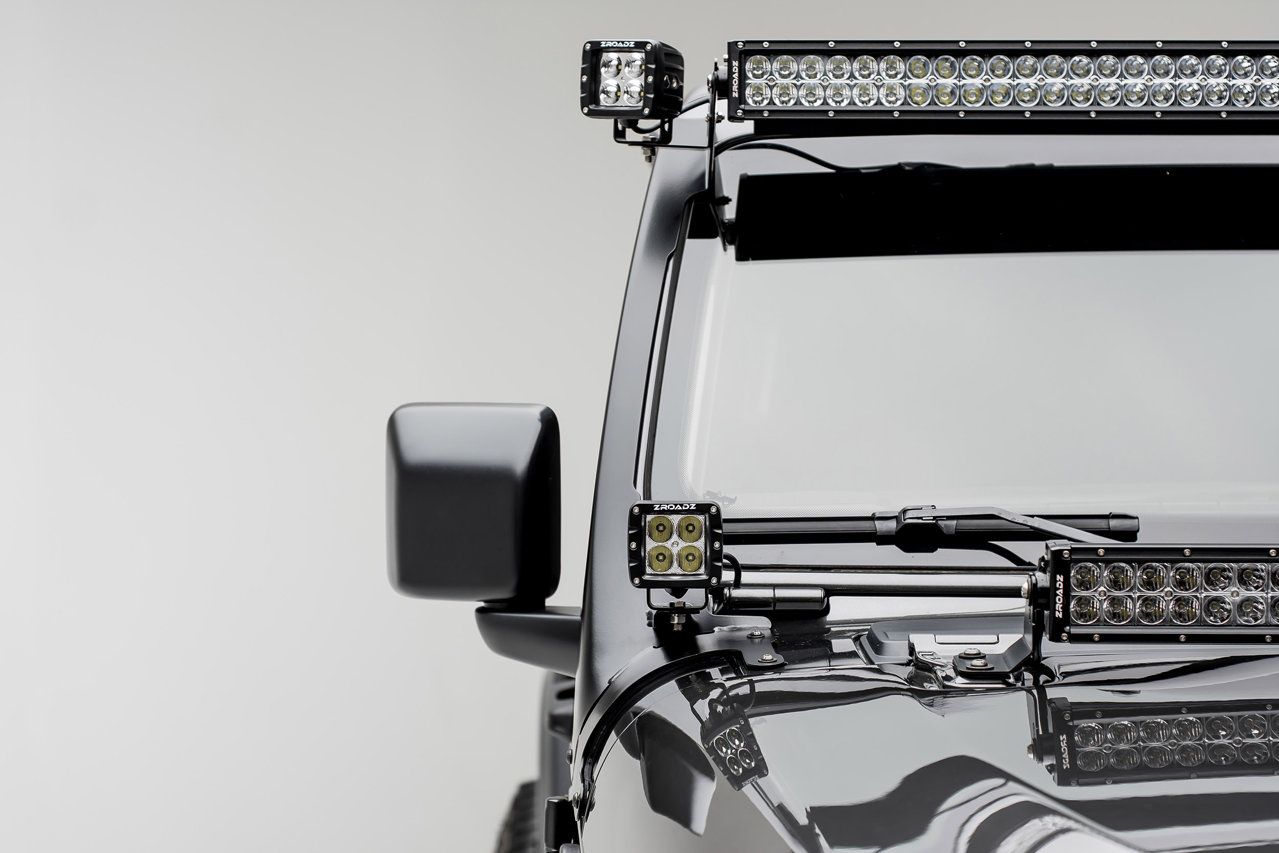 ZROADZ Side Mount LED Brackets For Front Roof Mounts - JT/JL