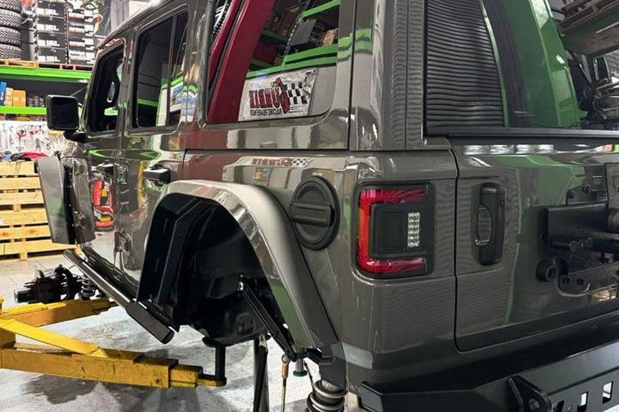 Next Venture Motorsports Aluminum High Line Rear Fender Flares - Mount w/o Corner Armor - JL 4Dr