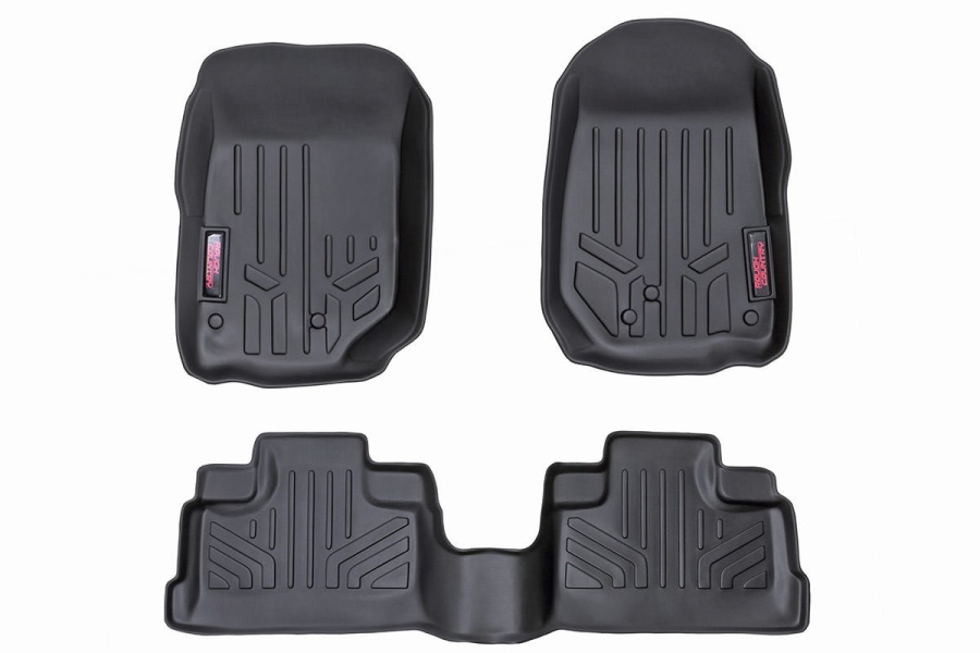 Jeep JL 4Dr Rough Country Heavy Duty Front and Rear Floor Mats Jeep Unlimited Rubicon 2018