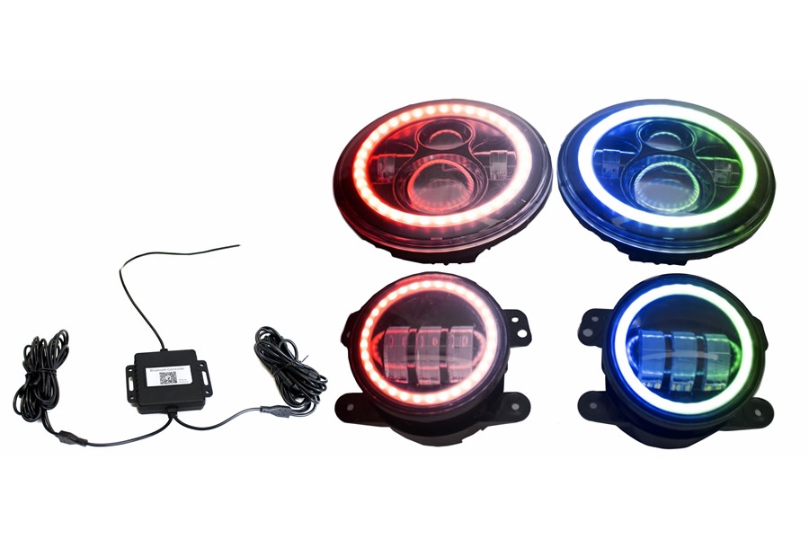 Race Sport Lighting Chasing Version 7in Headlight/4in Fog Light Combo - TJ/LJ/JK