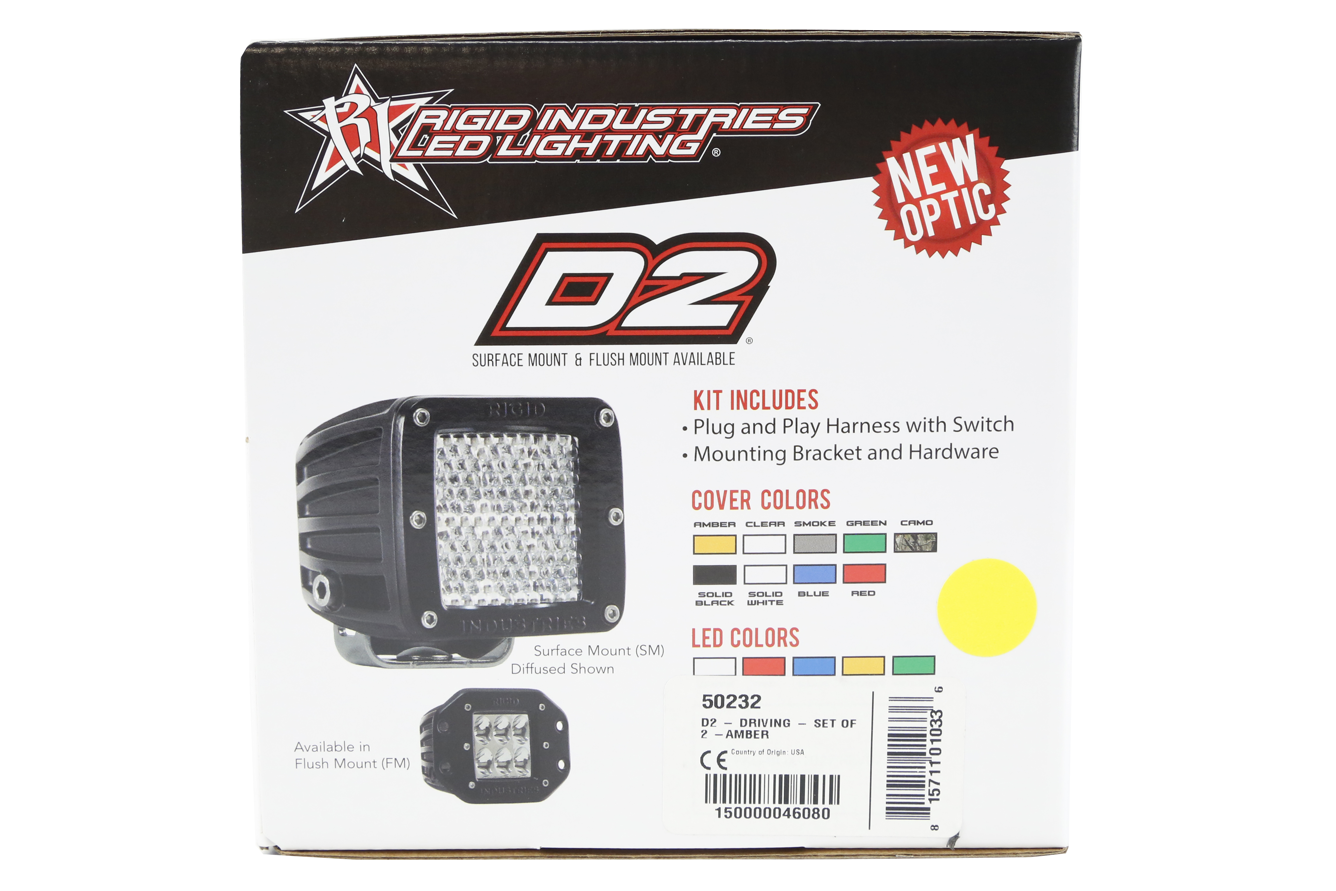 Rigid Industries Dually D2-Series LED Lights Driving Amber