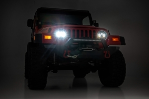 Rough Country 7in DRL Halo LED Headlights   - TJ