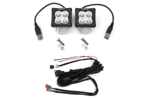 ZROADZ 3-inch LED Light Pod Kit, G2 Series, Bright White, Flood Beam, 2 Piece With Wiring Harness